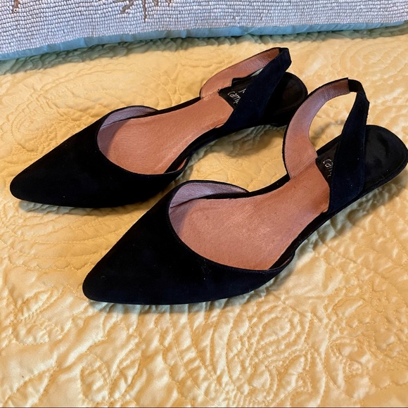 Jeffrey Campbell Shree Suede Slingback Flat Sandals Closed Toe - Picture 2 of 9